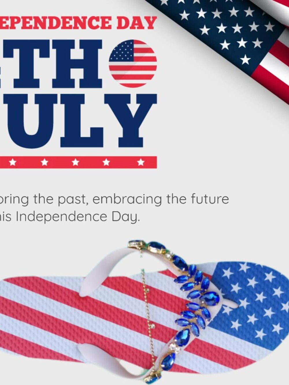 4th July, flip flops, Independence Day flip flops. Women's American Flip flops